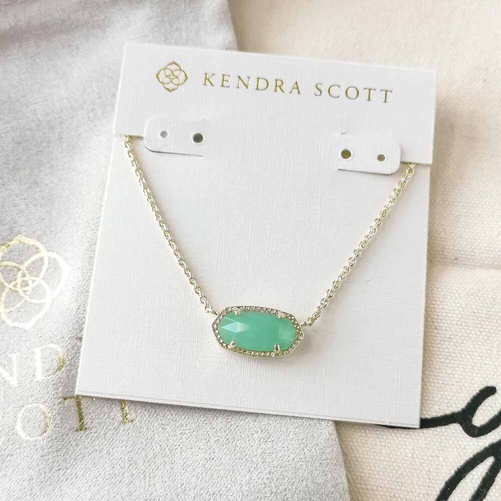 Kendra Scott Necklace - Elisa - Chalcedony Glass Gold